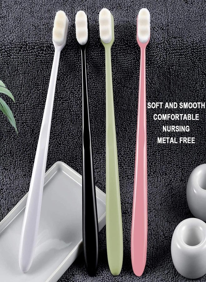 HUNCHA Extra Soft Toothbrush For Adults, Micro Nano Toothbrushes 20,000 Bristles for Sensitive Gums Fragile Teeth Oral Gum Recession, Pregnant Women, Kids & Elders, Multicolour, Pack of 4 - Image 4